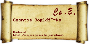Csontos Boglárka névjegykártya